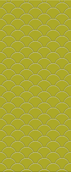 Yellow Fishscales Tile Acrylic Shower Panel 2440mm x 1220mm (3mm Thick) - CladdTech