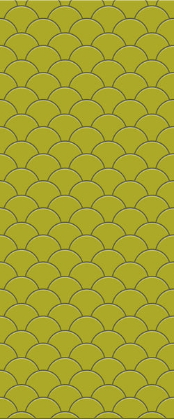 Yellow Fishscales Tile Acrylic Shower Panel 2440mm x 1220mm (3mm Thick) - CladdTech