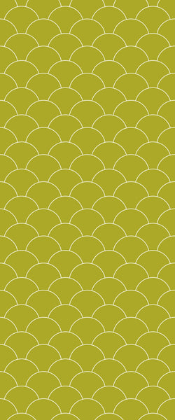 Yellow Fishscales Tile Acrylic Shower Panel 2440mm x 1220mm (3mm Thick) - CladdTech