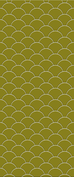 Yellow Fishscales Tile Acrylic Shower Panel 2440mm x 1220mm (3mm Thick) - CladdTech