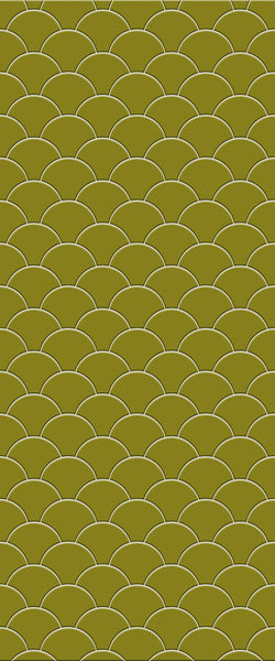 Yellow Fishscales Tile Acrylic Shower Panel 2440mm x 1220mm (3mm Thick) - CladdTech