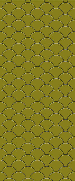 Yellow Fishscales Tile Acrylic Shower Panel 2440mm x 1220mm (3mm Thick) - CladdTech