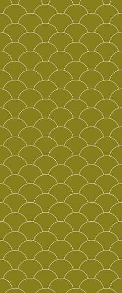 Yellow Fishscales Tile Acrylic Shower Panel 2440mm x 1220mm (3mm Thick) - CladdTech