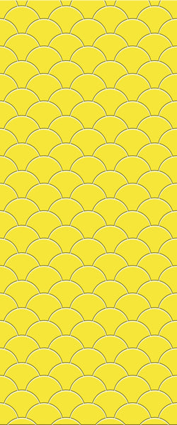 Yellow Fishscales Tile Acrylic Shower Panel 2440mm x 1220mm (3mm Thick) - CladdTech