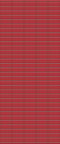 Red Horizontal Block Tile Acrylic Shower Panel 2440mm x 1220mm ( 3mm Thick) - CladdTech
