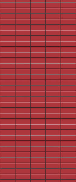 Red Horizontal Block Tile Acrylic Shower Panel 2440mm x 1220mm ( 3mm Thick) - CladdTech