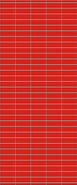 Red Horizontal Block Tile Acrylic Shower Panel 2440mm x 1220mm ( 3mm Thick) - CladdTech