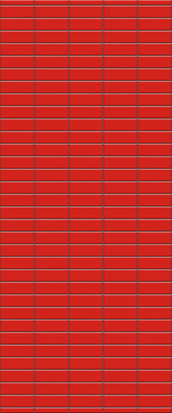 Red Horizontal Block Tile Acrylic Shower Panel 2440mm x 1220mm ( 3mm Thick) - CladdTech