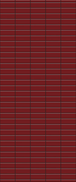 Red Horizontal Block Tile Acrylic Shower Panel 2440mm x 1220mm ( 3mm Thick) - CladdTech