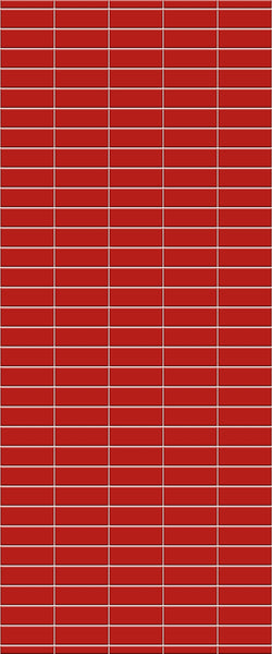 Red Horizontal Block Tile Acrylic Shower Panel 2440mm x 1220mm ( 3mm Thick) - CladdTech