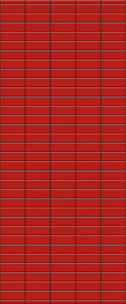 Red Horizontal Block Tile Acrylic Shower Panel 2440mm x 1220mm ( 3mm Thick) - CladdTech
