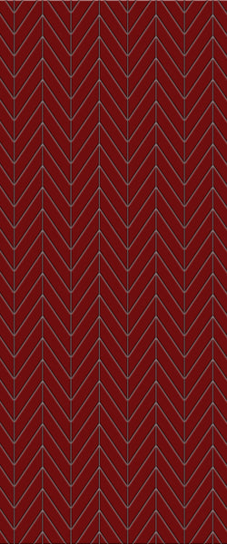 Red Chevron Tile Acrylic Shower Wall Panel 2440mm x 1220mm ( 3mm Thick) - CladdTech