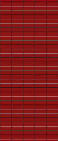 Red Horizontal Block Tile Acrylic Shower Panel 2440mm x 1220mm ( 3mm Thick) - CladdTech