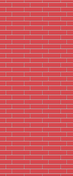 Red Brick Slip Tile Acrylic Shower Wall Panel 2440mm x 1220mm ( 3mm Thick) - CladdTech