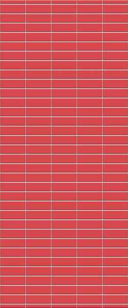 Red Horizontal Block Tile Acrylic Shower Panel 2440mm x 1220mm ( 3mm Thick) - CladdTech