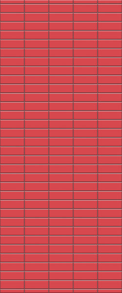 Red Horizontal Block Tile Acrylic Shower Panel 2440mm x 1220mm ( 3mm Thick) - CladdTech