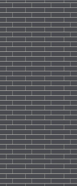 Grey Brickslips Acrylic Shower Wall Panel 2440mm x 1220mm (3mm Thick)