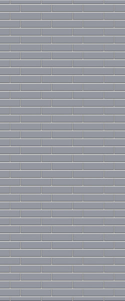 Grey Brickslips Acrylic Shower Wall Panel 2440mm x 1220mm (3mm Thick)