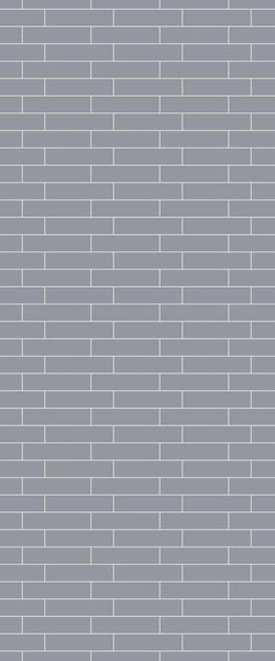 Grey Brickslips Acrylic Shower Wall Panel 2440mm x 1220mm (3mm Thick) - CladdTech