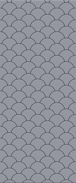 Grey Fishscales Acrylic Shower Wall Panel 2440mm x 1220mm (3mm Thick) - CladdTech