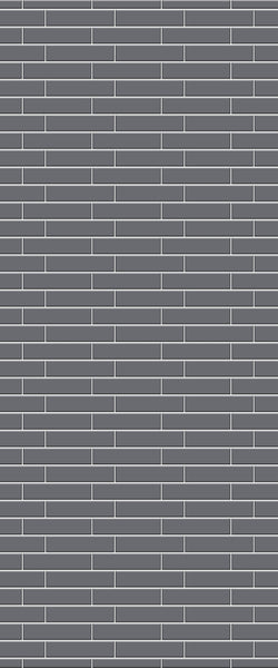 Grey Brickslips Acrylic Shower Wall Panel 2440mm x 1220mm (3mm Thick)