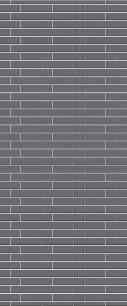 Grey Brickslips Acrylic Shower Wall Panel 2440mm x 1220mm (3mm Thick)