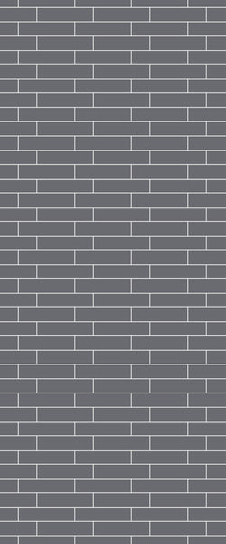 Grey Brickslips Acrylic Shower Wall Panel 2440mm x 1220mm (3mm Thick)