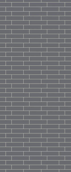 Grey Brickslips Acrylic Shower Wall Panel 2440mm x 1220mm (3mm Thick) - CladdTech