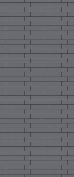 Grey Brickslips Acrylic Shower Wall Panel 2440mm x 1220mm (3mm Thick)