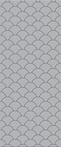 Grey Fishscales Acrylic Shower Wall Panel 2440mm x 1220mm (3mm Thick) - CladdTech