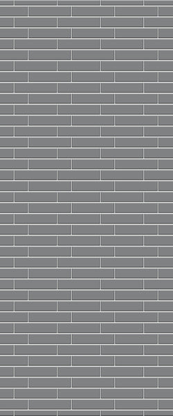 Grey Brickslips Acrylic Shower Wall Panel 2440mm x 1220mm (3mm Thick)