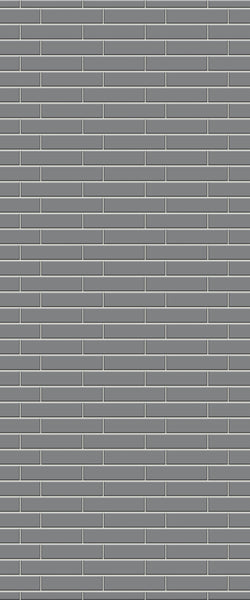 Grey Brickslips Acrylic Shower Wall Panel 2440mm x 1220mm (3mm Thick) - CladdTech