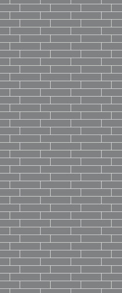 Grey Brickslips Acrylic Shower Wall Panel 2440mm x 1220mm (3mm Thick) - CladdTech