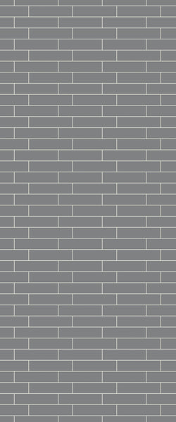 Grey Brickslips Acrylic Shower Wall Panel 2440mm x 1220mm (3mm Thick) - CladdTech