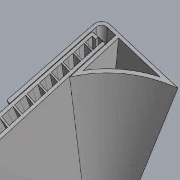 Coving Trim Chrome Finish for Cladding Wall & Ceiling Panels 2.6m Long - Claddtech