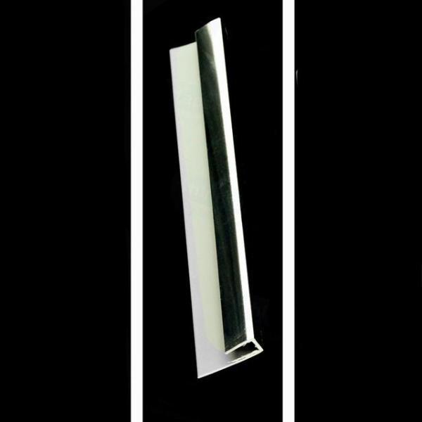 End Cap Trim Chrome Finish, or J Trim, or Universal Trim, for Cladding Wall Panels 2.6m Long - Claddtech