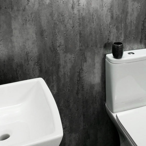 Grey Metallic Retro Large 10mm Thick Bathroom Wall PVC Cladding Panels - Claddtech