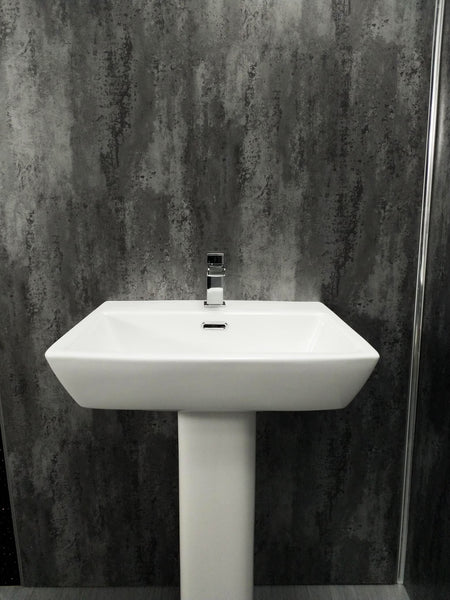 Grey Metallic Retro Large 10mm Thick Bathroom Wall PVC Cladding Panels - Claddtech