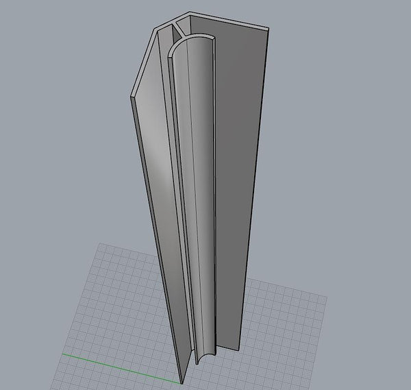 Internal Corner Trim, Chrome Finish for 5mm Cladding Wall Panels 2.6m Long - Claddtech