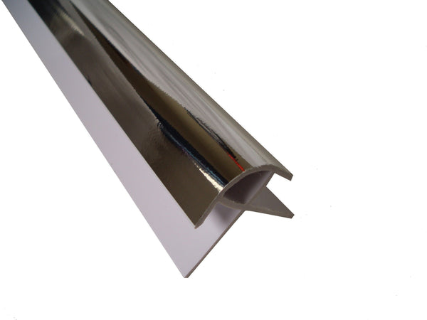 External Corner Trim Chrome Finish for 10mm Wall Panels 2.4m Long