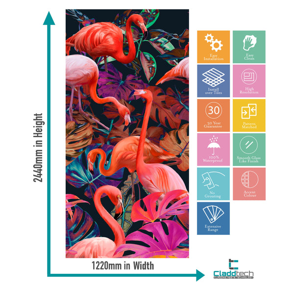Flamingo Acrylic Shower Wall Panels Home Decor Wall Panels 2440mmm x 1220mm - CladdTech