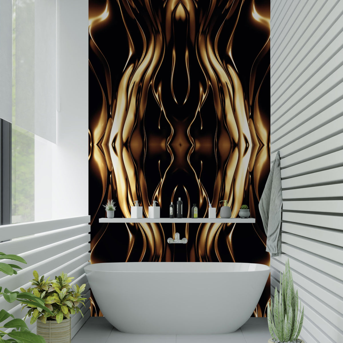 Liquid Gold Acrylic Shower Wall Panel Home Decor 2440mmm x 1220mm ...