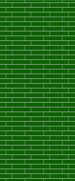 Green Brickslips Tile Acrylic Shower Wall Panel 2440mm x 1220mm (3mm Thick) - CladdTech