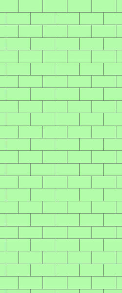 Green Subway Tile Acrylic Shower Wall Panel 2440mm x 1220mm - CladdTech