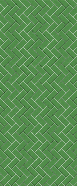 Green Diagonal Herringbone Tile Acrylic Shower Wall Panel 2440mm x 1220mm (3mm Thick) - CladdTech