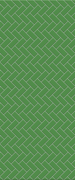 Green Diagonal Herringbone Tile Acrylic Shower Wall Panel 2440mm x 1220mm (3mm Thick) - CladdTech