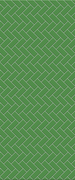 Green Diagonal Herringbone Tile Acrylic Shower Wall Panel 2440mm x 1220mm (3mm Thick) - CladdTech