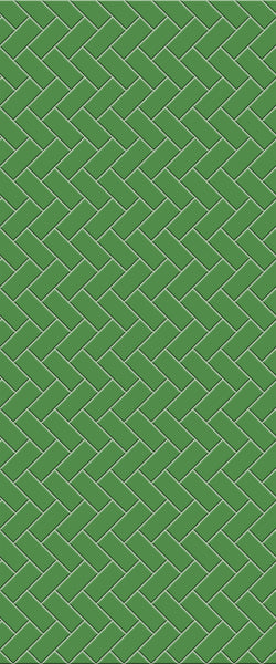 Green Diagonal Herringbone Tile Acrylic Shower Wall Panel 2440mm x 1220mm (3mm Thick) - CladdTech