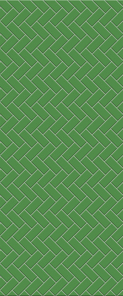 Green Diagonal Herringbone Tile Acrylic Shower Wall Panel 2440mm x 1220mm (3mm Thick) - CladdTech