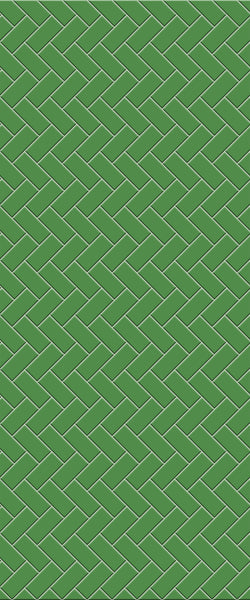 Green Diagonal Herringbone Tile Acrylic Shower Wall Panel 2440mm x 1220mm (3mm Thick) - CladdTech